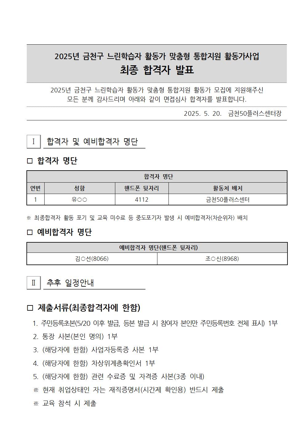 2025년+금천구+느린학습자+맞춤형+통합지원+활동가+최종합격자+발표(추가+2차)001.jpg